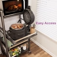 thumbnail image 2 of 4-Tier Pull Out Bakers Rack for Kitchen, Microwave Stand with Storage, Baker's Rack with Wheel, Adjustable Kitchen Storage Shelf, Rolling Utility Storage Cart, 2 of 9