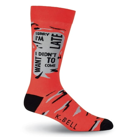 K Bell - Sorry I'm Late I Didn't Want To Come Crew Socks - Walmart.com