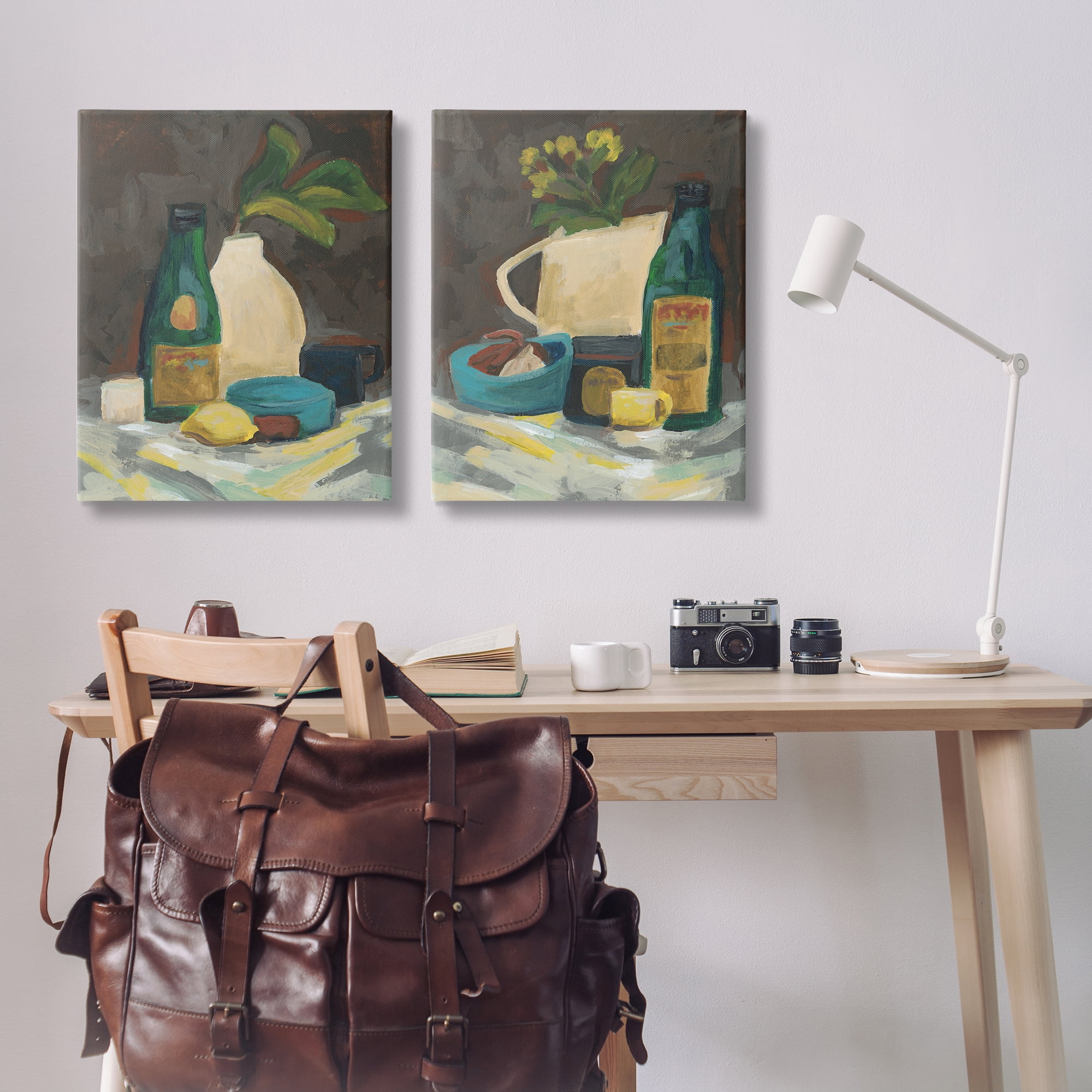 Stupell Industries Mixed Sundries Still Life Food & Beverage Painting Wrapped Canvas Art Print Wall Art, 24 x 30, Set of 2