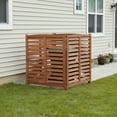 thumbnail image 3 of 3-Panel Outdoor Air Conditioner Fence Screen, Outside Wood Privacy Fence, 32" W x 38" H, 3 of 12