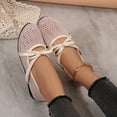thumbnail image 6 of KIJBLAE Women's Plus Size Mesh Round Toe Bow Knot Flats, Solid Slip On Soft Sole Casual Flat Shoes Beige 42, 6 of 9
