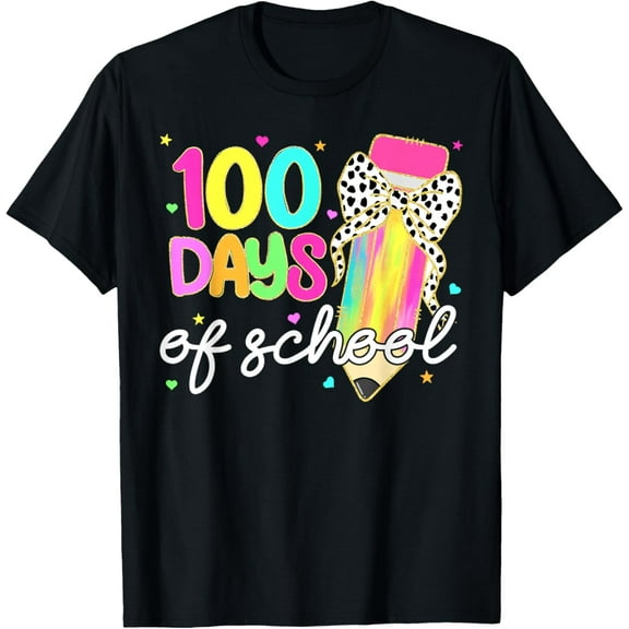 100 Days of School Coquette Bow Pencil 100th Day of School T-Shirt TShirt