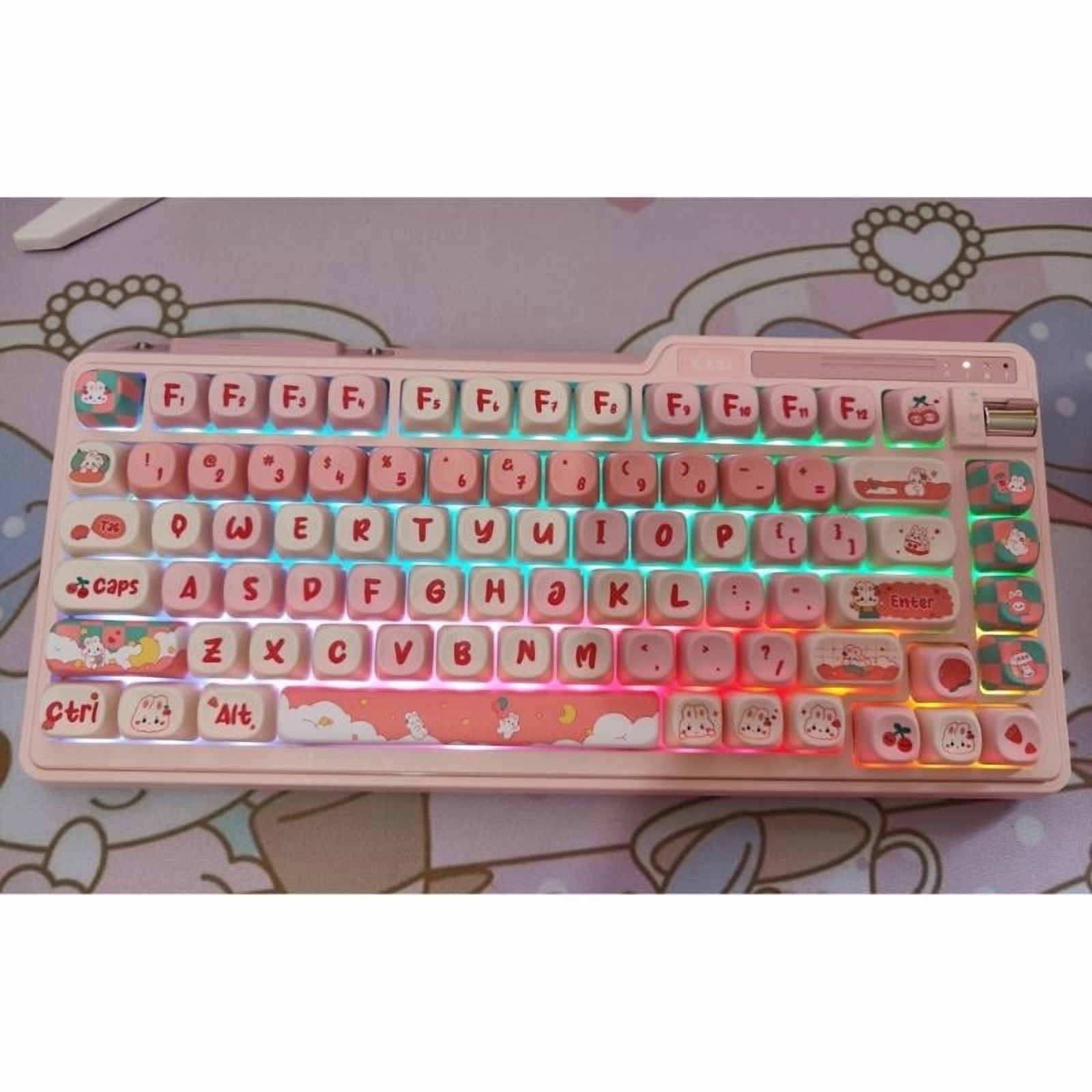 138 Keys MOT Profile Snack Bunny PBT Keycaps Heat Sublimated for 61/84/87/104 Gaming Mechanical Keyboard Switches