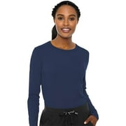MED COUTURE Women Performance Knit Tee, Color: Navy, Size: L (8499-NAVY-L)