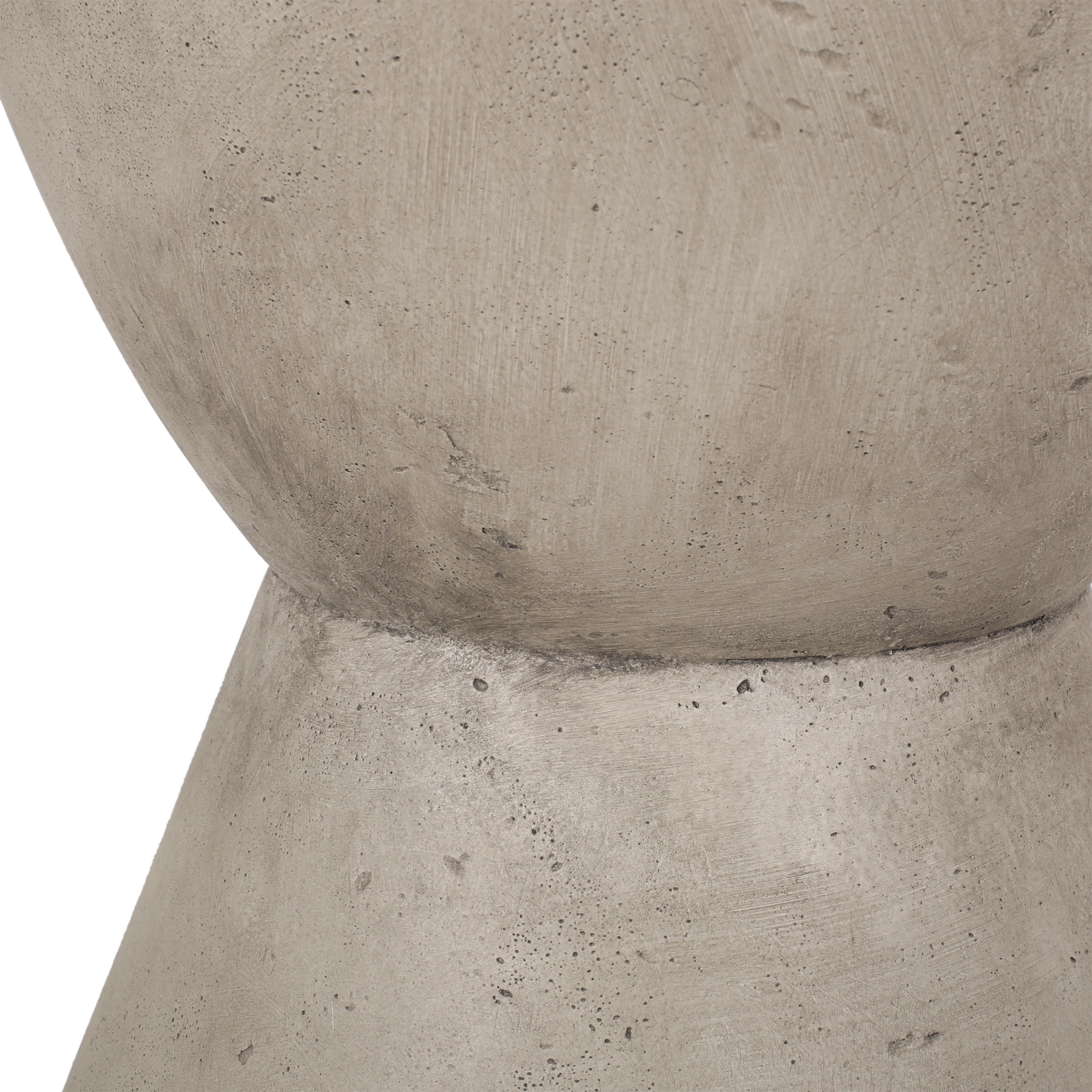 Euroco 18"H Outdoor Concrete Side Table,Lightweight End Table,Small Accent Table for Patio,Light Gray