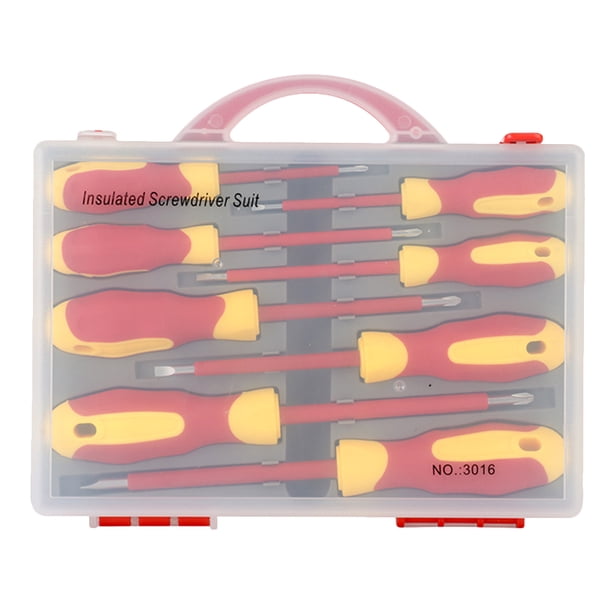 Juego de destornilladores aislados CRV 8 en 1, de acero al cromo-vanadio, herramientas manuales, kit de destornilladores para electricistas, colores surtidos.