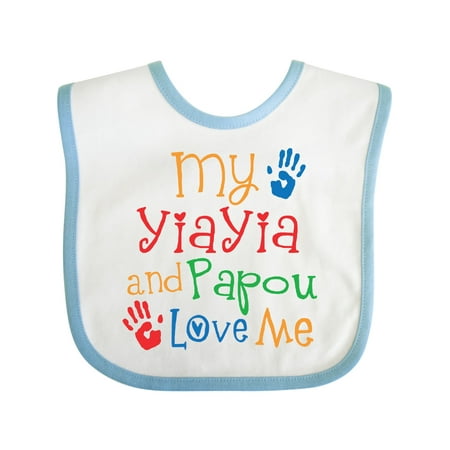 

Inktastic My YiaYia and Papou Love Me Gift Baby Boy or Baby Girl Bib