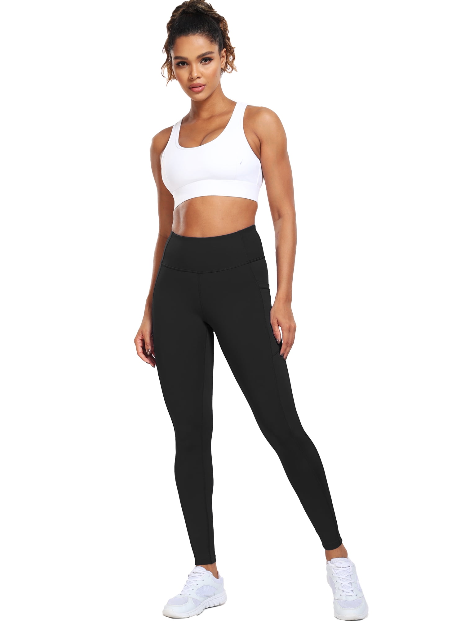 NELEUS Womens High Waist Ankle Yoga Leggings Workout with Two Pockets,Black,US Size XL