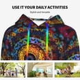 thumbnail image 4 of Daiia Mandala Colorful Pattern Women's Fashion Hoodies & Sweatshirts with Kangaroo Pocket Hooded Sweatshirt with Eye-catching Drawstrings-Small, 4 of 7