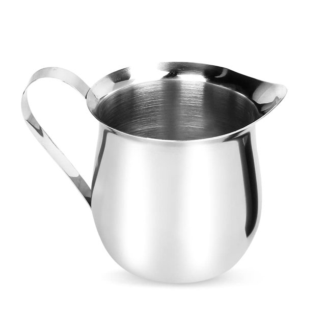 Rolin Roly Jarra para espumar leche de 150 ml Jarra de café con forma de campana pequeña de acero inoxidable para barista Capuchino Tazas de café expreso Jarra Latte Art
