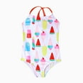 thumbnail image 2 of uublik Toddler Girl Swimsuit Summer One-piece Swimsuit Ice Cream Printing Swimsuit White, Sizes 3T-8, 2 of 5