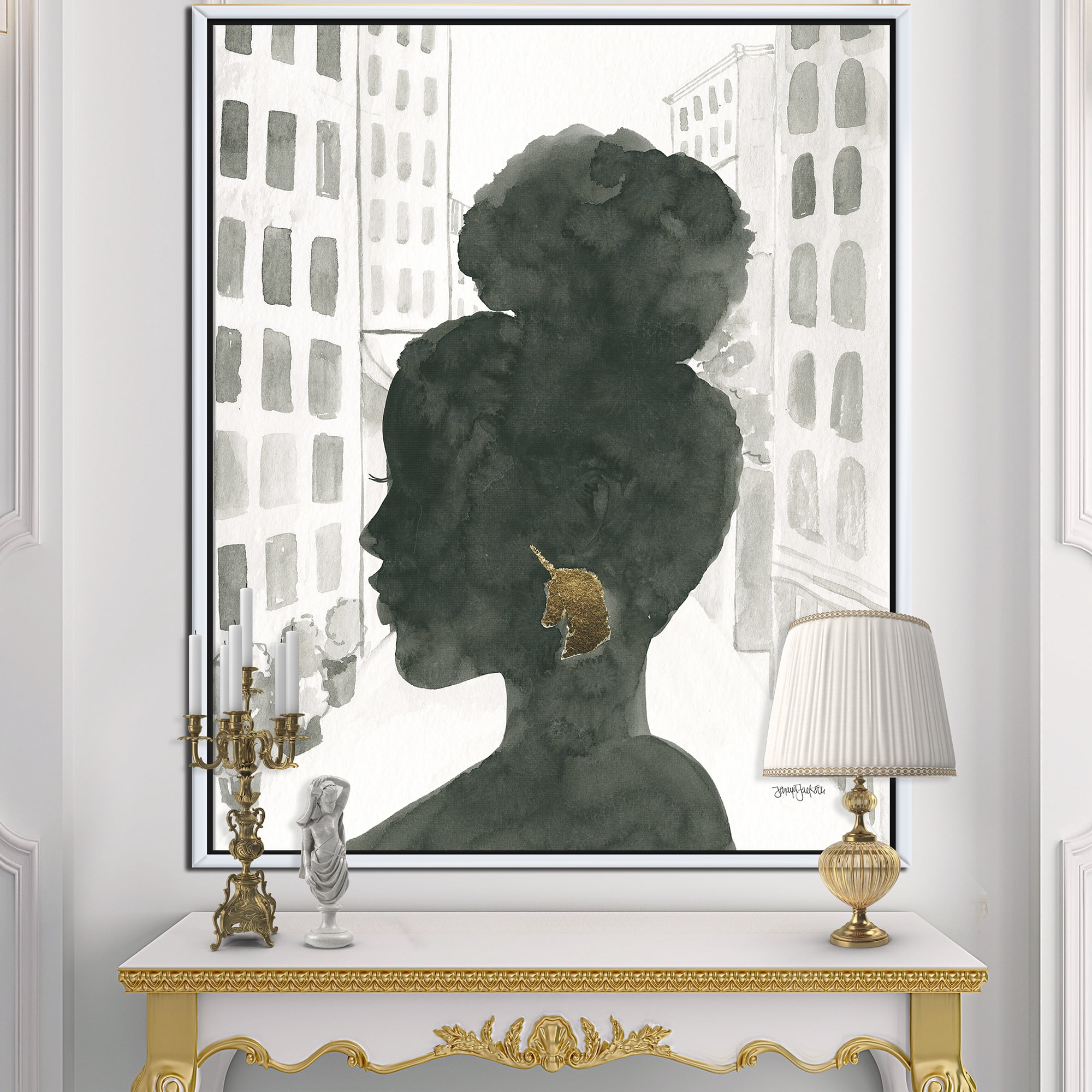 Designart ' Glam Pink Ladies II ' Fashion Framed Canvas