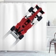 thumbnail image 1 of Ambesonne Cars Shower Curtain, Formula Car on Speedway, 69"Wx84"L, Red Black Pale Grey, 1 of 3
