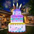 thumbnail image 3 of DomKom [New] 6FT Inflatables Birthday Cake Outdoor Decorations with Candles,Build-in LED Magic Lights, for Happy Birthday Party Outdoor,Indoor,Garden Yard Lawn Decor, 3 of 6