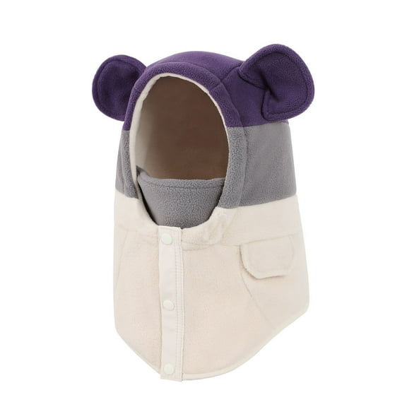 AWZXDE Winter Hats For Kids With Scarf And Face Integrated Warm Knitted For Boys Girls Windproof Thickened Ear Khaki