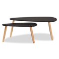 thumbnail image 1 of Baxton Studio Farid Noir et Chêne Brun Fini Bois 2 Pièces Ensemble de Table Basse, 1 of 10