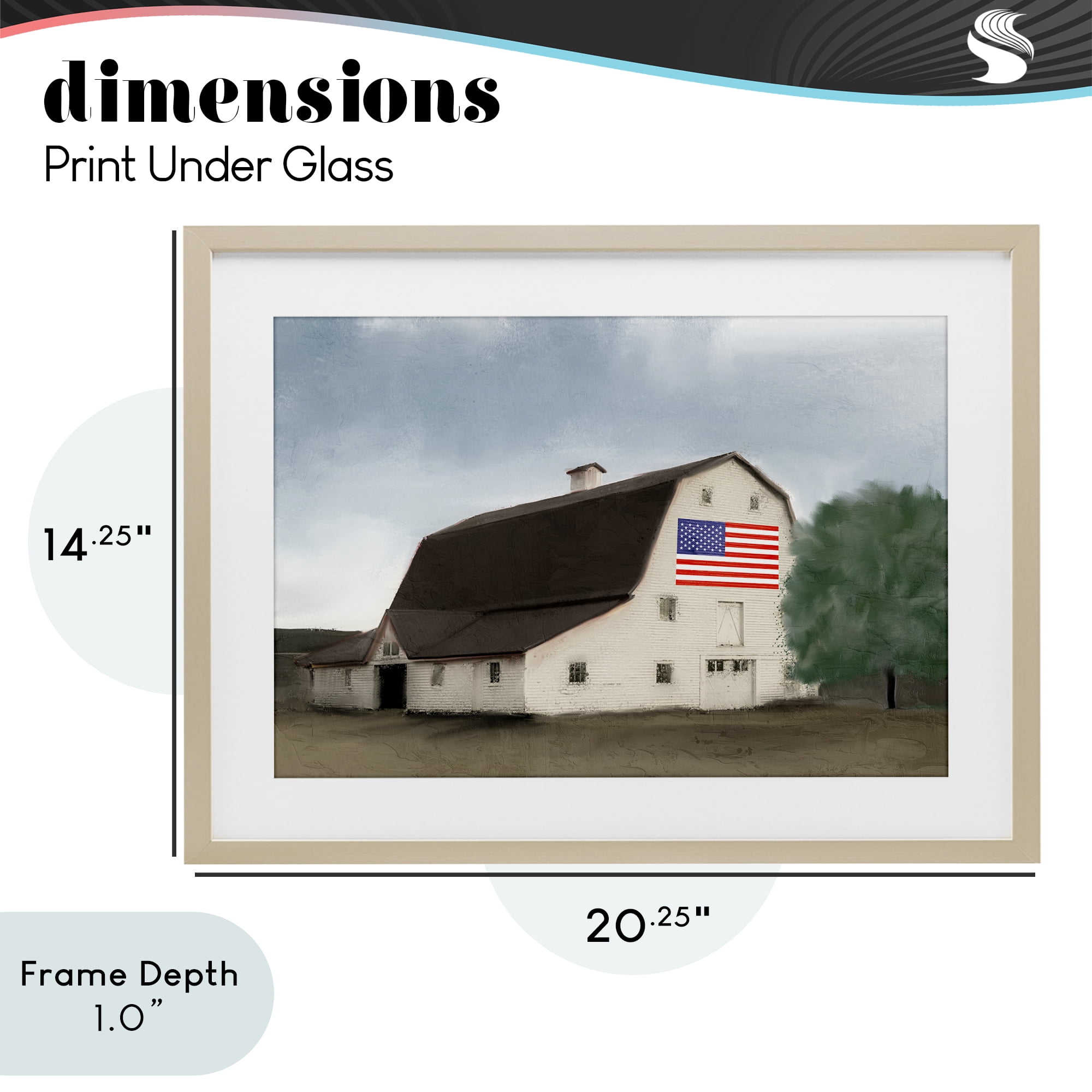 Stupell Industries American Barn Dreams Birch Framed Print Under Glass, design by Kim Allen