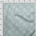 thumbnail image 2 of oneOone Cotton Cambric Dusty Teal Blue Fabric Floral Mandala Artistic Craft Projects Decor Fabric Printed By The Yard 56 Inch Wide, 2 of 4