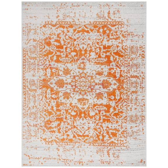 SAFAVIEH Madison Katina Traditional Oriental Area Rug, Orange/Ivory, 10' x 14'