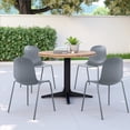 thumbnail image 2 of MAYEERTY Gray Set of 4 Modern Stackable Plastic Waterproof Dining Chairs, Metal Legs, Indoor/Outdoor Use, 2 of 6