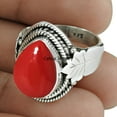 thumbnail image 2 of Natural Coral Red Gemstone Pear Shape Ring, Solid 925 Sterling Silver Attractive jewelry, Everyday Ring, Pretty Ring, Statement Ring, Adorable Ring, 2 of 3