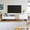White, variant on TV Stand for TVs up to 80 Inch, Media Console, Entertainment Center with Drop Down Doors and Adjustable Shelf, Double Storage with Cable Management, Natural Wood