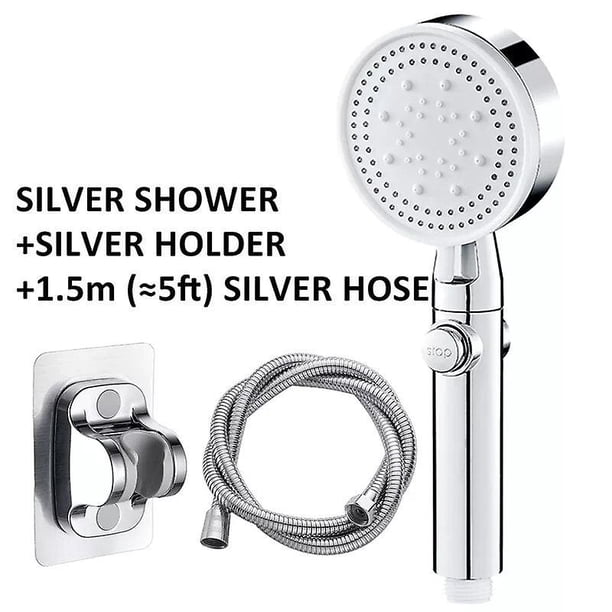 Cabezal de ducha de 5 modos, cabezal de ducha ajustable de alta presión para ahorro de agua, cabezal de ducha de masaje de agua con parada de una tecla para baño