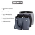 thumbnail image 2 of Ropa interior Adidas para hombre, paquete de 3 unidades, color gris, negro y gris, talla XXL, 2 of 7
