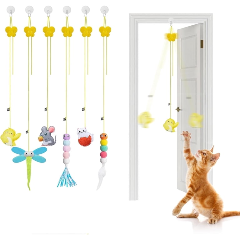 Izeyno 6-Pack Retractable Cat Toys with Catnip and Bells photo 1