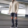 thumbnail image 4 of PuLe Jackets for Men Men's Solid Zipper Long Sleeve Jacket Men's Casual Cardigan, 4 of 6