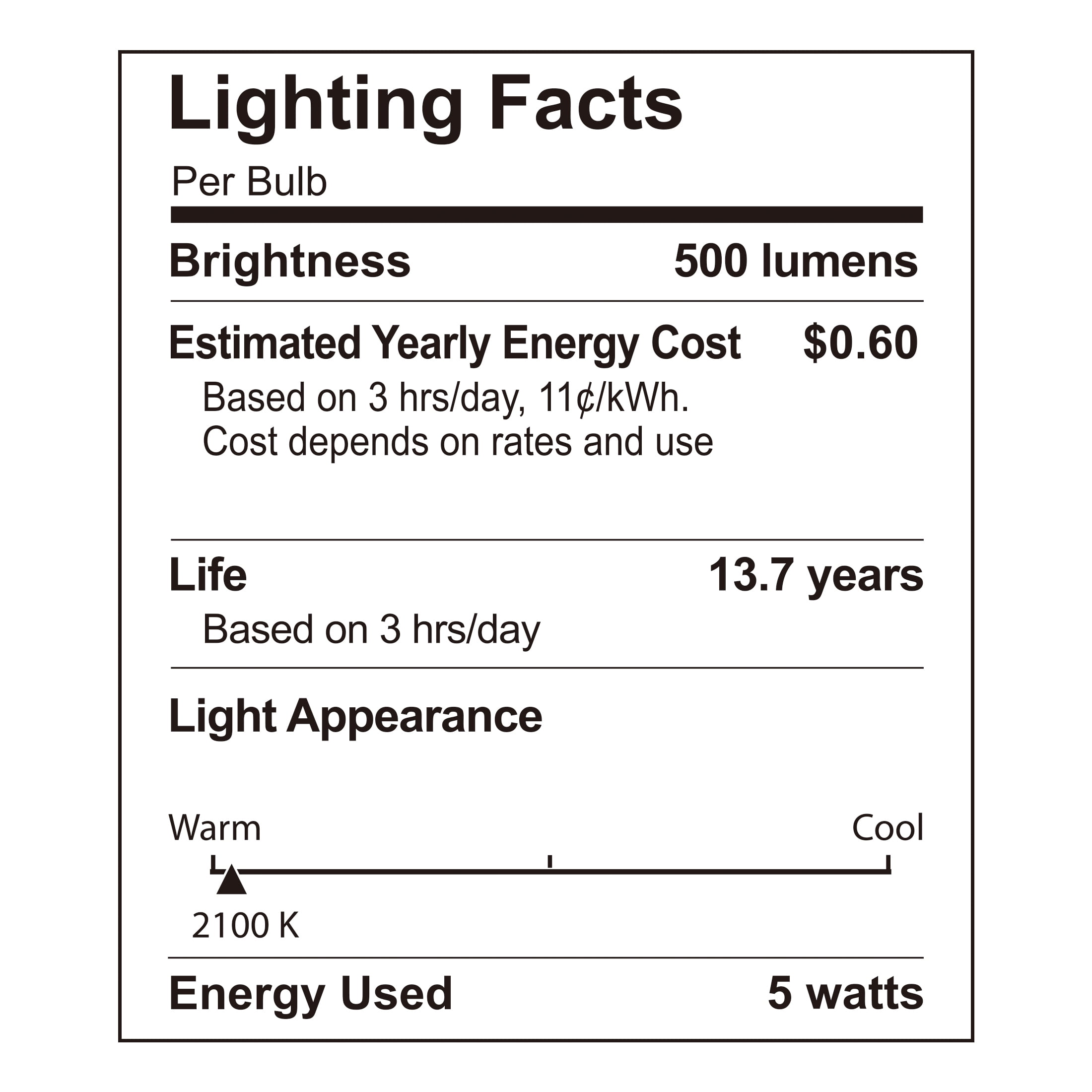 BHG LED Bulb, 5-Watt (60W Equivalent) G25 Vintage Style, E26 Base, Dimmable, Soft White, 2-Pack
