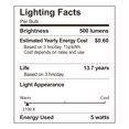 thumbnail image 6 of BHG LED Bulb, 5-Watt (60W Equivalent) G25 Vintage Style, E26 Base, Dimmable, Soft White, 2-Pack, 6 of 10