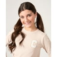 thumbnail image 2 of MeMoi Ribbed C-Patch Crossover Hem Long Sleeve T-Shirt - Girls - Female (XL, Sand), 2 of 6
