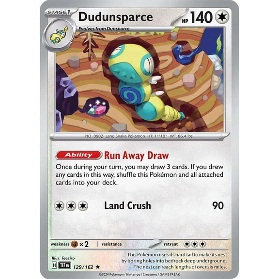 Pokemon Temporal Forces Rare Dudunsparce #129