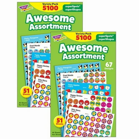 TREND Awesome Assortment superSpots/superShapes Variety Pack, 5100 Per Pack, 2 Packs