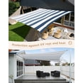 thumbnail image 4 of Sun Shade Sail 12x16Ft Blue Stripe Gradient Uv Block Sunshade Canopy Outdoor Shade Cover Rectangle Shade Cloth For Patio Garden Yard Deck Pergola, 4 of 6