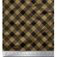 thumbnail image 1 of Soimoi Brown Rayon Fabric Diagonal Check Print Sewing Fabric Yard 42 Inch Wide, 1 of 3