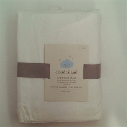 Fitted Crib Sheet Solid Cloud Island White