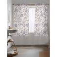 thumbnail image 3 of Purple Fruit Curtains 63 Inch Length, Sheer Curtains for Bedroom Living Room Window Country Retro Floral Botanical Plant Rod Pocket Voile Drapes Kitchen Curtains Small Half Window 42"x63" 2 Panels, 3 of 6