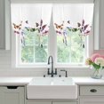 thumbnail image 5 of Vintage Floral Tie Up Curtain 63 Inches Long, Pastoral Sunflower Daisy Plants Butterfly Balloon Style Kitchen Window Curtain Over Sink, Small Window Rod Pocket Curtain 42"x63", 5 of 9