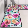 thumbnail image 2 of Kitchen Rugs Sets Of 2,Pioneer Flower Floral Print Pattern Anti Fatigue Kitchen Mat Rugs Non Slip Washable,Decorative Kitchen Floor Mats for Kitchen,Sink,Laundry,17"x47"+17"x47", 2 of 5