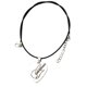thumbnail image 1 of Guitar Pick Necklace PU Leather Cord and Stainless Steel Charm Shaped Like Guitar Pick, 1 of 3