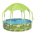 thumbnail image 1 of H2OGO! Kids Splash-in-Shade Round Above Ground Pool with Canopy Sunshade, Green, 1 of 12