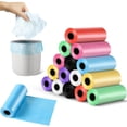 thumbnail image 1 of 240 Mini Bolsas de Basura de 0.5 Galones Bolsa de Basura Pequeña para Mascota Bolsa de Basura Fuerte Revestimientos de Botes de Basura para Coche Cocina Oficina Escritorio, 16 Rollos (Color Mezclado), 1 of 4