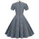 thumbnail image 4 of ICHUANYI Clearance Women Printing Short Sleeve Puff Sleeves Lace Zipper Dress A-Line Skirt(Blue, XXL) ICHUANYI WER2023081106619, 4 of 6