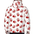 thumbnail image 7 of Fotbe Men's Hoodie with Bloody Hand Pattern - Kangaroo Pocket Pullover Hooded Sweatshirt, Perfect for Daily Wear, Travel, and Home-Medium, 7 of 7