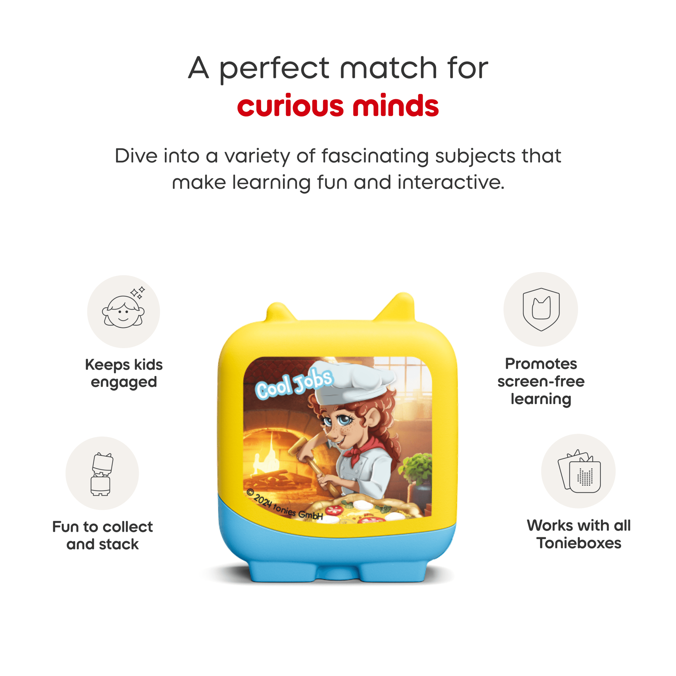 tonies Cool Jobs Clever Set, 4 Pack, Age Group 5+