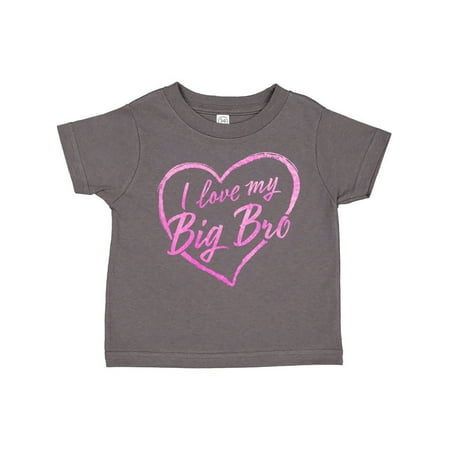 

Inktastic I Love My Big Bro in Pink Chalk Heart Gift Toddler Boy or Toddler Girl T-Shirt