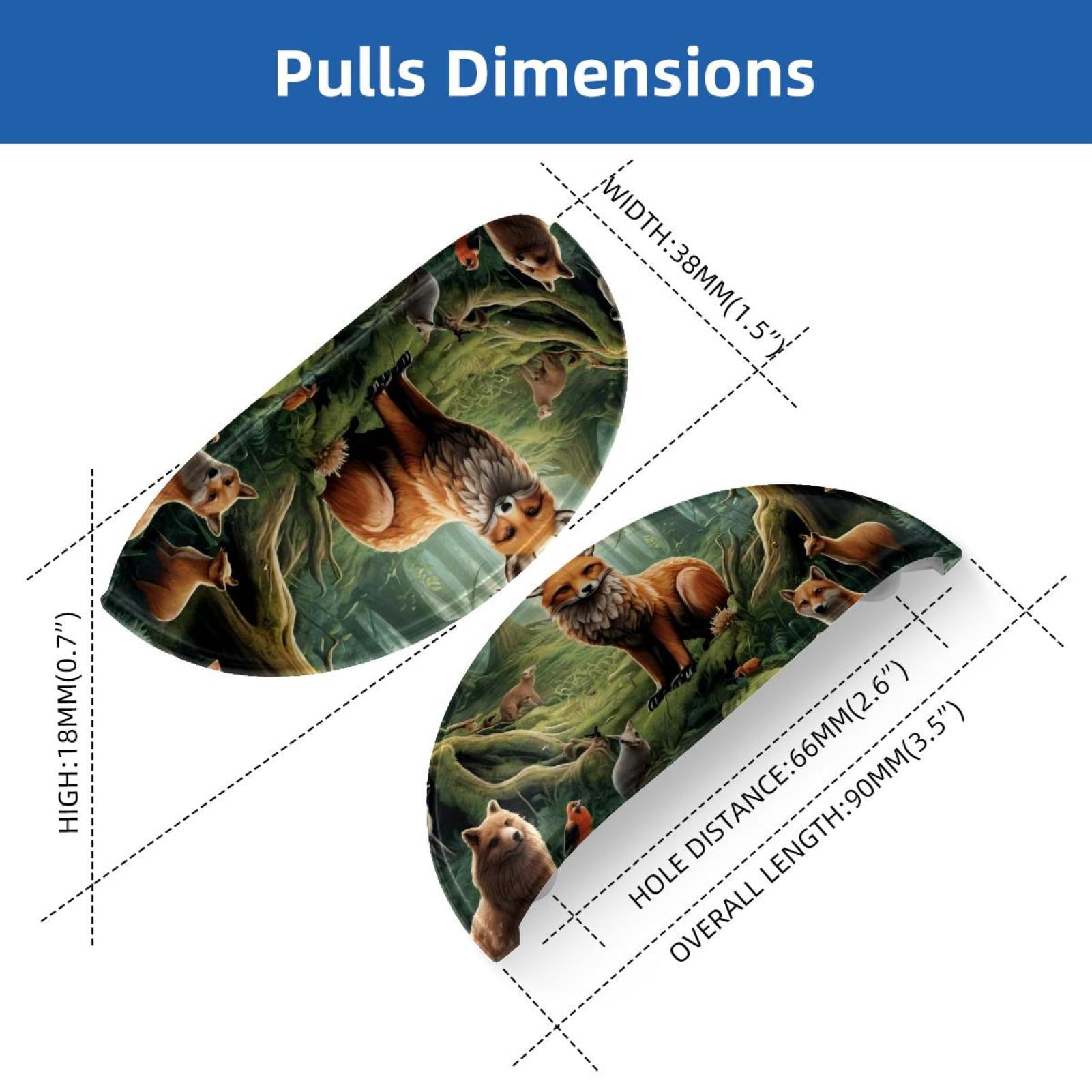 PhooArto 6 Pcs Cup Drawer Pulls, Forest Animals Foxs Shell Shape Handles Cabinet Knobs for Dresser Cupboard Closet Wardrobe with Screws