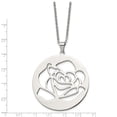 thumbnail image 3 of Stainless Steel Necklace with Pendants Chain Polished Rose Cut-out 22in 22 inch, 3 of 5